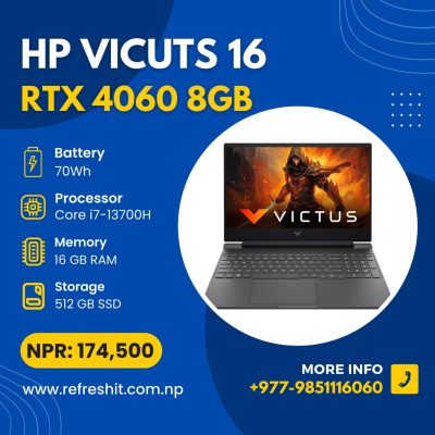 HP Victus 16 13th Generation Intel Core i7-13700H, 16 GB RAM, 512 GB SSD, NVIDIA GeForce RTX 4060 GPU (8 GB)