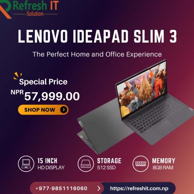 Lenovo IdeaPad Slim 3 Ryzen 5 | 8GB RAM | 512GB SSD | 15″ FHD Display | 1 Year Warranty