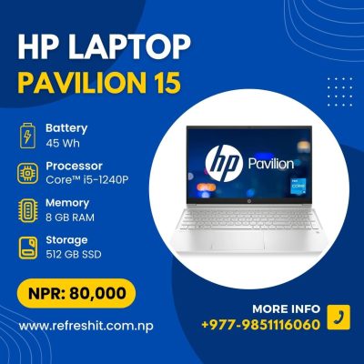 HP Pavilion 15 EG2079 Intel Core i5 12th Generation / 8 GB RAM / 512 GB SSD/ Intel UHD Graphhics/ Windows 11 Home / 15.6″ FHD Display/ Ceramic White